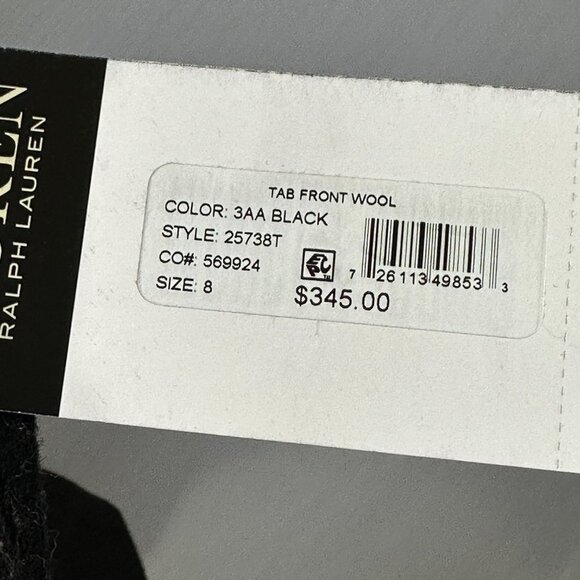Lauren Ralph Lauren Black Label Wool Peacoat Womens 8 Black Tab Front Button NEW - Picture 8 of 13